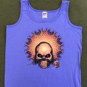 NOS Womens Graphic Strap T-SHIRT SKELETON & ROSE